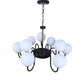 JS-VP S-358-9LP Modern Chandeliers 9xE27 Mild Steel & Glass Material Brown, Gold & White Finish