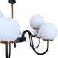 JS-VP M-206-3LP Cluster hanging Lights 3xE27 Mild Steel, Wood & Glass Material Brown & Champaign Finish