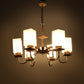JS-VP M-206-1LP Glass Hanging Lights 1xE27 Mild Steel, Wood & Glass Material Brown & Champaign Finish