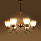 JS-VP M-207-5LP Rectangular Chandeliers 5xE27 Mild Steel & Glass Material Antique & Champaign Finish