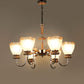 JS-VP M-207-5LP Rectangular Chandeliers 5xE27 Mild Steel & Glass Material Antique & Champaign Finish