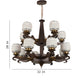 JS-VP M-208-5LP Rectangular Chandeliers 5xE27 Mild Steel & Glass Material Antique & Champaign Finish