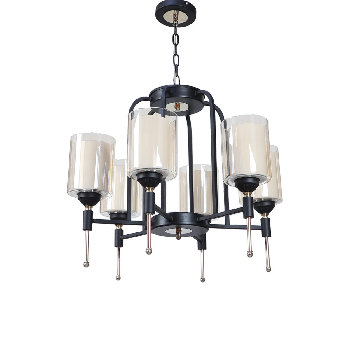 Brown & Gold Glass Chandelier Suite