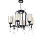 JS-VP S-359-6LP Modern Chandeliers 6xE27 Mild Steel & Glass Material Brown, Gold & White Finish