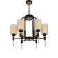 JS-VP M-209-5LP Rectangular Chandeliers 5xE27 Mild Steel & Glass Material Antique & Champaign Finish