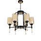 JS-VP S-359-6LP Modern Chandeliers 6xE27 Mild Steel & Glass Material Brown, Gold & White Finish
