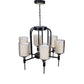 JS-VP M-209-5LP Rectangular Chandeliers 5xE27 Mild Steel & Glass Material Antique & Champaign Finish