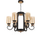 JS-VP S-361-6LP Modern Chandeliers 6xE27 Mild Steel & Glass Material Brown & Golden Finish