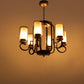 JS-VP S-361-6LP Modern Chandeliers 6xE27 Mild Steel & Glass Material Brown & Golden Finish