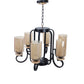 JS-VP M-211-3LP Cluster hanging Lights 3xE27 Mild Steel & Glass Material Gold & Champaign Finish