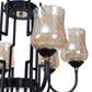 JS-VP M-214-3LP Cluster hanging Lights 3xE27 Mild Steel & Glass Material Gold & Champaign Finish