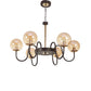 JS-VP S-372-6LP Modern Chandeliers 6xE27 Mild Steel, Creamic & Glass Material Brown,Gold & Champaign Finish