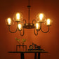 JS-VP S-372-6LP Modern Chandeliers 6xE27 Mild Steel, Creamic & Glass Material Brown,Gold & Champaign Finish
