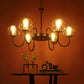 JS-VP S-372-6LP Modern Chandeliers 6xE27 Mild Steel, Creamic & Glass Material Brown,Gold & Champaign Finish