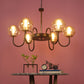 JS-VP S-372-6LP Modern Chandeliers 6xE27 Mild Steel, Creamic & Glass Material Brown,Gold & Champaign Finish