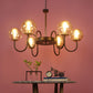 JS-VP S-372-6LP Modern Chandeliers 6xE27 Mild Steel, Creamic & Glass Material Brown,Gold & Champaign Finish