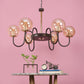 JS-VP S-372-6LP Modern Chandeliers 6xE27 Mild Steel, Creamic & Glass Material Brown,Gold & Champaign Finish