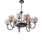 JS-VP S-372-9LP Modern Chandeliers 6xE27 Mild Steel, Creamic & Glass Material Brown,Gold & Champaign Finish