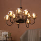 JS-VP S-372-9LP Modern Chandeliers 6xE27 Mild Steel, Creamic & Glass Material Brown,Gold & Champaign Finish