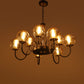 JS-VP S-372-9LP Modern Chandeliers 6xE27 Mild Steel, Creamic & Glass Material Brown,Gold & Champaign Finish