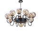 JS-VP S-372-13LP Modern Chandeliers 13xE27 Mild Steel & Glass Material Brown, Gold & Champaign Finish