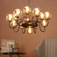 JS-VP S-372-13LP Modern Chandeliers 13xE27 Mild Steel & Glass Material Brown, Gold & Champaign Finish