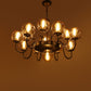 JS-VP S-372-13LP Modern Chandeliers 13xE27 Mild Steel & Glass Material Brown, Gold & Champaign Finish