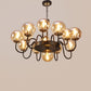JS-VP S-372-13LP Modern Chandeliers 13xE27 Mild Steel & Glass Material Brown, Gold & Champaign Finish