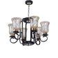 JS-VP S-369-6LP Multi-Arm Chandelier 6xE27 Mild Steel & Glass Material Brown,Gold & Golden Finish