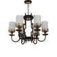 JS-VP S-368-6LP Multi-Arm Chandelier 6xE27 Mild Steel & Glass Material Brown,Gold & White Finish