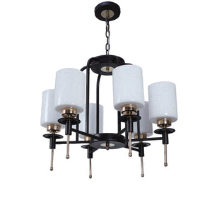 JS-VP S-366-6LP Modern Chandeliers 6xE27 Mild Steel & Glass Material Brown,Gold & White Finish