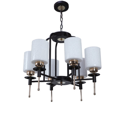 JS-VP S-366-6LP Modern Chandeliers 6xE27 Mild Steel & Glass Material Brown,Gold & White Finish