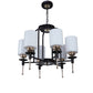 JS-VP S-366-6LP Modern Chandeliers 6xE27 Mild Steel & Glass Material Brown,Gold & White Finish