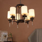 JS-VP S-366-6LP Modern Chandeliers 6xE27 Mild Steel & Glass Material Brown,Gold & White Finish