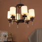 JS-VP S-366-6LP Modern Chandeliers 6xE27 Mild Steel & Glass Material Brown,Gold & White Finish