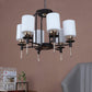 JS-VP S-366-6LP Modern Chandeliers 6xE27 Mild Steel & Glass Material Brown,Gold & White Finish
