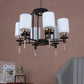 JS-VP S-366-6LP Modern Chandeliers 6xE27 Mild Steel & Glass Material Brown,Gold & White Finish