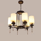JS-VP S-366-6LP Modern Chandeliers 6xE27 Mild Steel & Glass Material Brown,Gold & White Finish