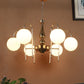 JS-VP M-225-11LP Rectangular Hanging Lights 11xE27 Mild Steel & Glass Material Antique Gold & White Finish