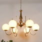 JS-VP M-216-3LP Cluster hanging Lights 3xE27 Mild Steel, Wood & Glass Material Antique, Brown & Champaign Finish