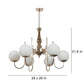 JS-VP M-216-3LP Cluster hanging Lights 3xE27 Mild Steel, Wood & Glass Material Antique, Brown & Champaign Finish