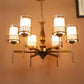 JS-VP M-215-3LP Cluster hanging Lights 3xE27 Mild Steel, Wood & Glass Material Antique, Brown & Smoky Black Finish