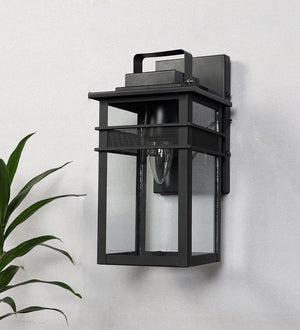 ELIANTE Black Iron Outdoor Wall Light - CRYSTAL- WL