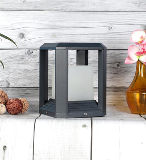 ELIANTE Grey Acrylic Outdoor Gate Light - CUBE- MINI