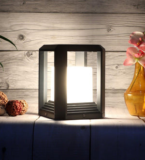 ELIANTE Grey Acrylic Outdoor Gate Light - CUBE- MINI