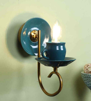 Zenith Green Iron Wall Light  | E14 holder | Included Bulb | Eliante by Jainsons Lights