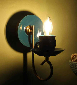 Zenith Green Iron Wall Light  | E14 holder | Included Bulb | Eliante by Jainsons Lights