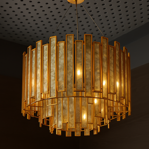Golden Prism Glass Chandelier – Luxury Art Deco Statement Lighting