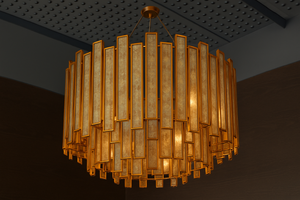 Golden Prism Glass Chandelier – Luxury Art Deco Statement Lighting