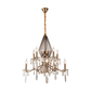 JS-SBL DF-09-057 Matt Gold & Smoke Glass Candle Arm Chandeliers